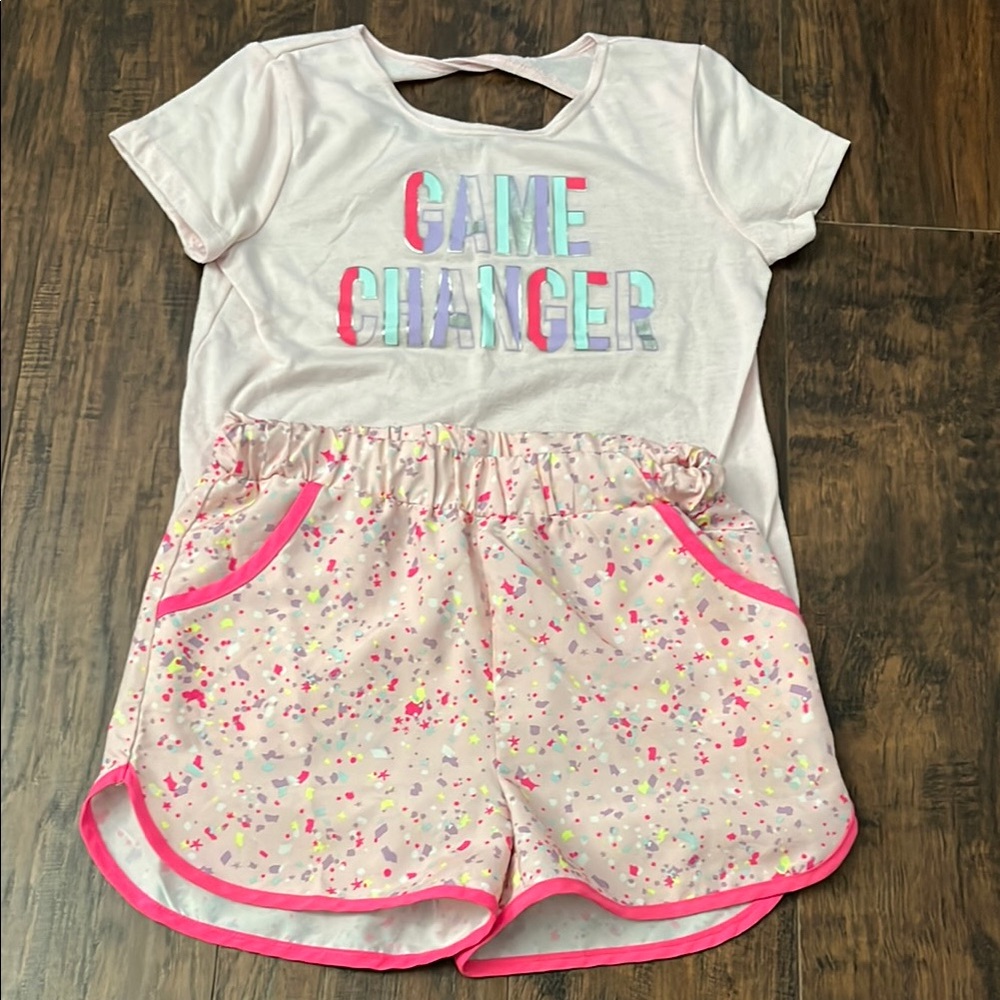Colorful Graphic Tee and Shorts Set